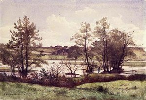 The Far Flood, near St. Prive by Henri Joseph Harpignies
