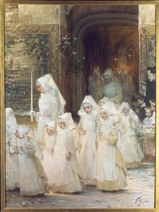 Procession of Young Girls on Confirmation Day, L