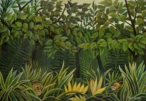 Two Lions on the Lookout in the Jungle, 1909-1910 by Henri Julien Félix Rousseau