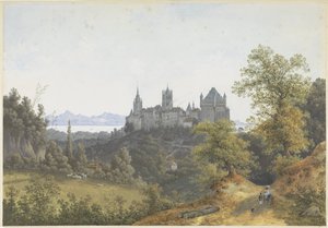 View of Lausanne, with a View of the Castle and the Cathedral by Henri Knip