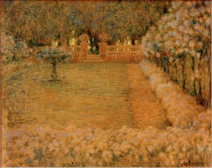 The White Garden at Twilight in Gerberoy by Henri Le Sidaner