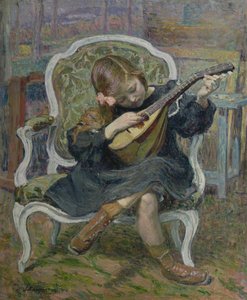 Girl Playing a Mandolin