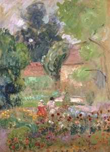 Marthe, Nono and Pierre in the Garden