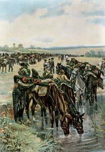 Colonel Castex Feeds the Horses Before a Charge