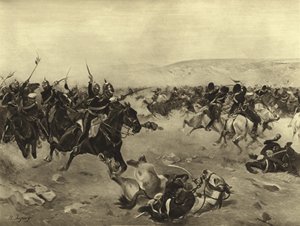 The Charge of the Heavy Brigade, Battle of Balaclava, 1854 by Henri Louis Dupray