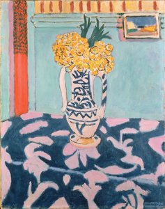 Cowslips on Blue and Pink Cloth