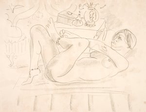 Nude Woman, Lying on Her Back with Pearl Necklaces Around Her Ankles (Odalisque) by Henri Matisse