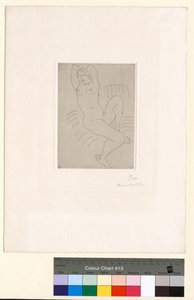 Nude in a Striped Armchair
