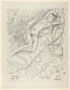 Nude Resting on a Chaise with Mashrabiya Background by Henri Matisse