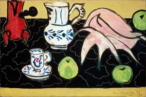 Still Life with a Seashell on Black Marble