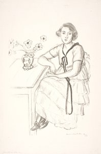Young Woman with Black Decorative Ribbon by Henri Matisse