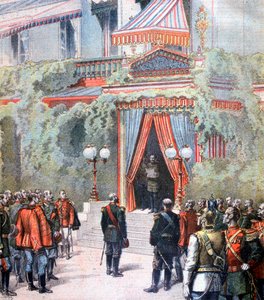 Announcement on the health of Tsar Alexander of Russia, Livadia Palace, St Petersburg, Russia, 1894 by Henri Meyer