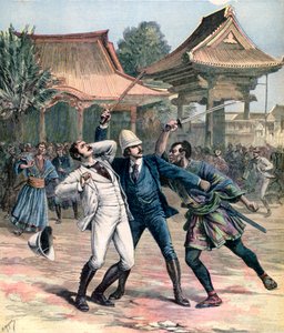 Failed assassination of Tsarevich Nicholas of Russia, Otsu, Japan, 1891 by Henri Meyer