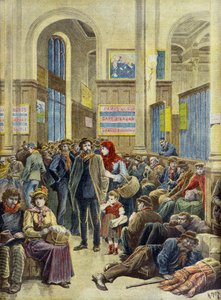 Italian Emigrants at the Gare Saint Lazare in Paris in 1896 by Henri Meyer