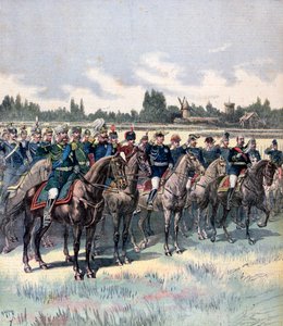 Military Review with General Saussier and Foreign Military Attaches, 14th July 1891