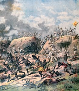 The French attack on Kana, Dahomey, Africa