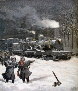 Train Blocked by Snow, France, 1892 by Henri Meyer