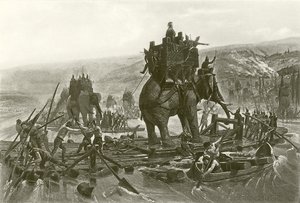 Hannibal Crossing the Rhone by Henri Paul Motte