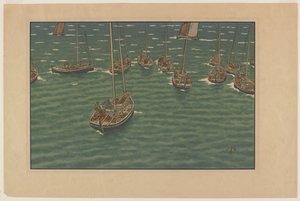 Boats at Anchor in Tréboul, plate 5 from, "Le Beau Pays de Bretagne"