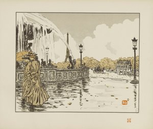 From the Place de la Concorde [The Thirty-Six Views of the Eiffel Tower] by Henri Rivière
