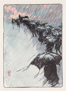 Funeral with Umbrellas by Henri Rivière