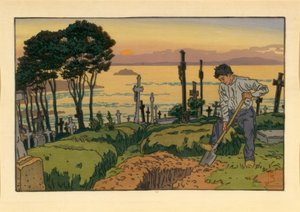 The Gravedigger of Saint-Jean Cemetery in Tréboul by Henri Rivière