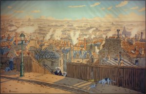 Paris with a View of Montmartre by Henri Rivière