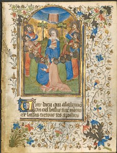 The Ascension: Leaf from a Book of Hours (4 of 6 Excised Leaves) by Henri d