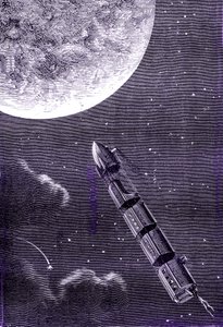 Train of Bullets Fired by a Giant Gun Cannon to the Moon, 