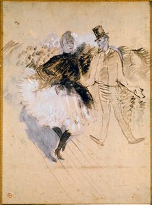 Goulue and Valentin le Desosse at the Moulin de la Galette by Henri de Toulouse Lautrec