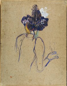 Jane Avril, Back-View by Henri de Toulouse-Lautrec