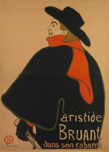 Aristide Bruant, at His Cabaret by Henri de Toulouse Lautrec