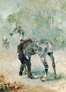 Artilleryman Saddling his Horse by Henri de Toulouse Lautrec