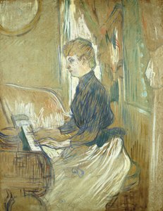At the Piano, Madame Juliette Pascal in the Salon of the Chateau de Malrome by Henri de Toulouse Lautrec