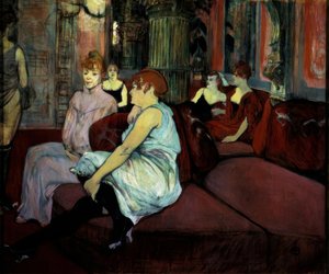 At the Salon of the Rue des Moulins by Henri de Toulouse Lautrec