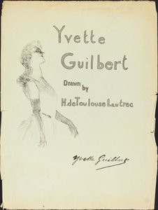 Cover, Yvette Guilbert, 1898 by Henri de Toulouse Lautrec