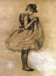 Dancer Adjusting Her Tights
