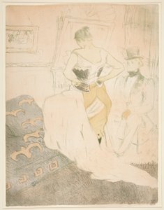 Woman Fastening a Corset, Passing Conquest, from the series Elles by Henri de Toulouse Lautrec