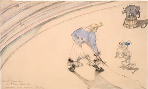 In the Circus - The Clown Footit as Animal Tamer by Henri de Toulouse Lautrec
