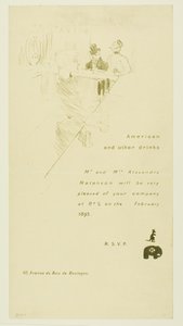 Invitation for Mr. and Mrs. Alexandre Natanson by Henri de Toulouse Lautrec