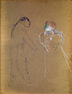 Lucien Germain Guitry and Jeanne Granier. Drawing by Henri de Toulouse-Lautrec by Henri de Toulouse Lautrec
