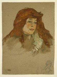 Mme Lili Grenier (recto); Landscape with Church (verso) by Henri de Toulouse Lautrec