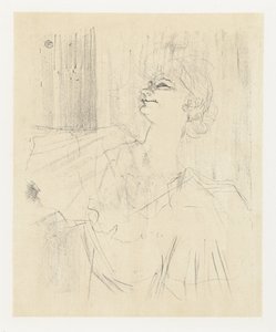 Portrait of Actress Yvette Guilbert in A Ménilmontant de Bruant (Yvette Guilbert: English Series) by Henri de Toulouse Lautrec