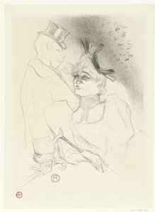 Portrait of Singer Marcelle Lender and Comedian Louis Bouchenez or the Baron During Performance by Henri de Toulouse Lautrec