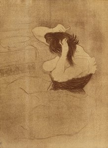 Woman Combing Her Hair, Plate VII from Elles, 1896 by Henri de Toulouse Lautrec
