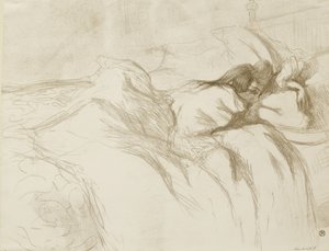Woman Reclining - Waking Up by Henri de Toulouse Lautrec