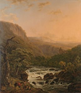 River in the Ardennes at Sunset