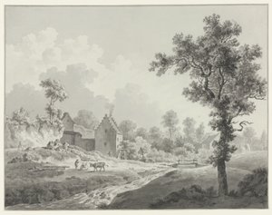 Landscape with a Watermill by a Stream by Henricus Josephus Antonissen