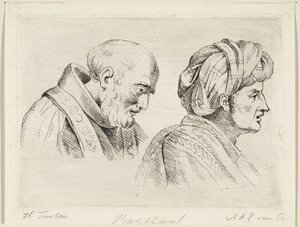 Cleric and a man with a turban by Henricus Turken