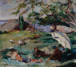 Summer Landscape with People by Henrik Lund